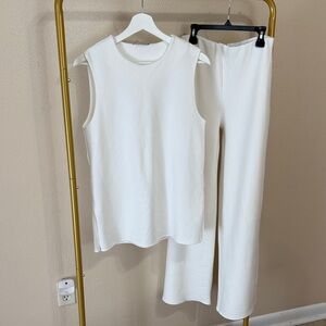 Zara Cream Sleeveless Jumpsuit Set